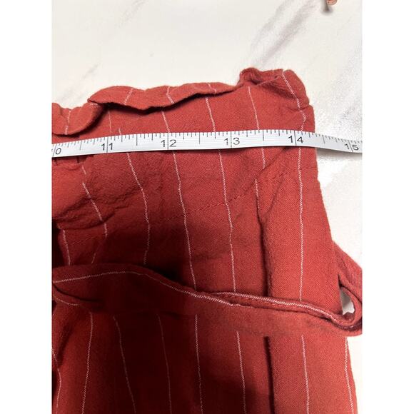 Hesperus High waisted Paper Bag buttoned down skirt White Stripes Belt - Picture 6 of 6